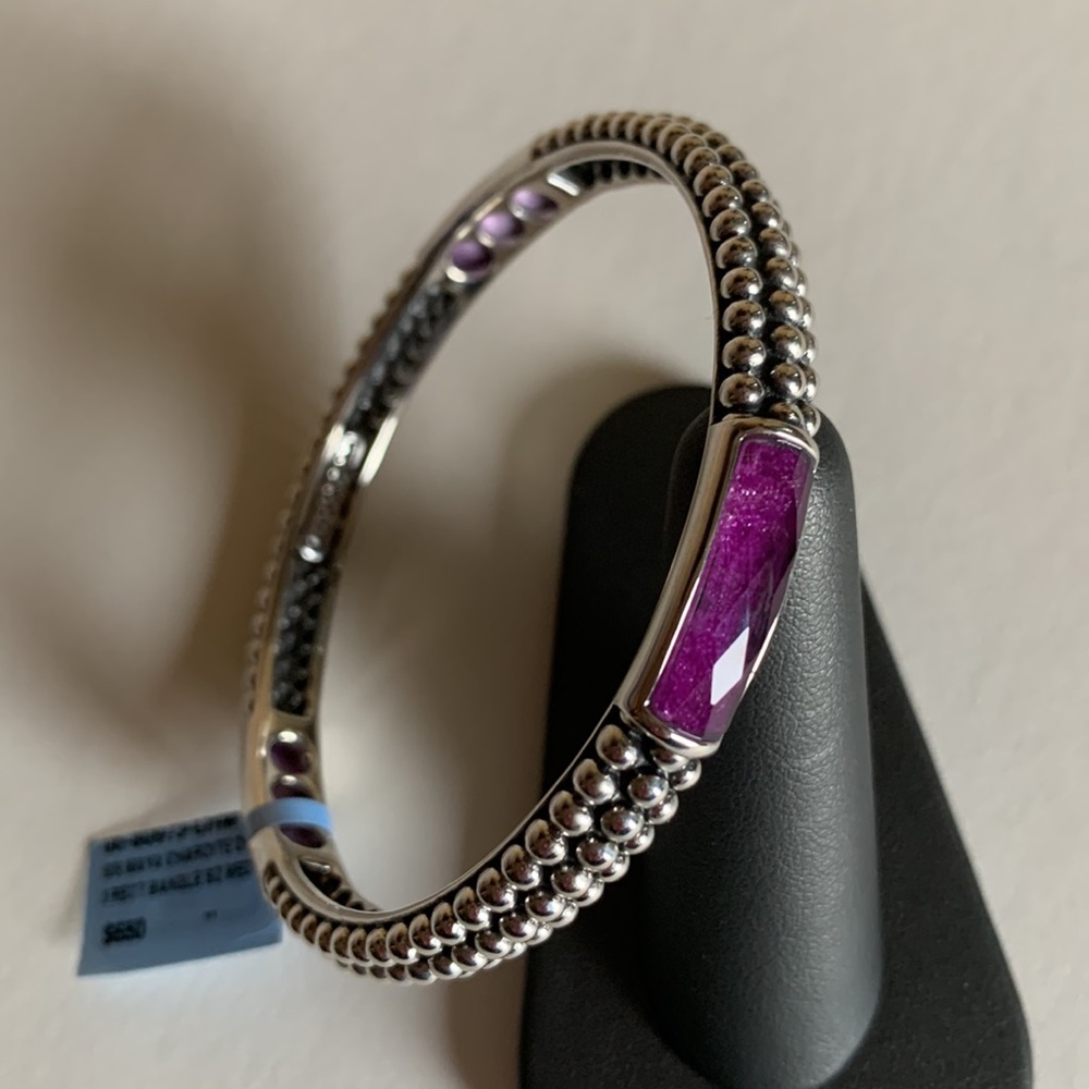 LAGOS Maya Sterling Silver Charoite Doublet Bangle Bracelet